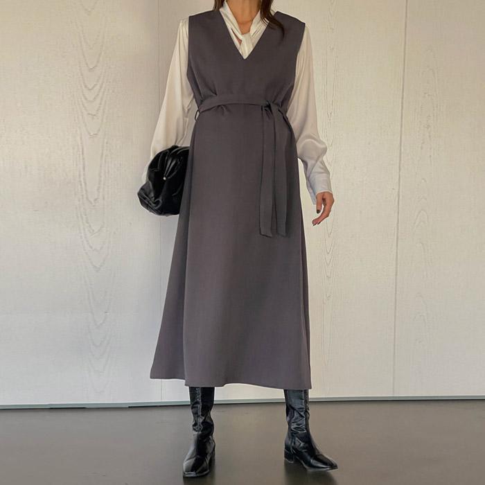 임부복*코렌 브이넥 벨트원피스