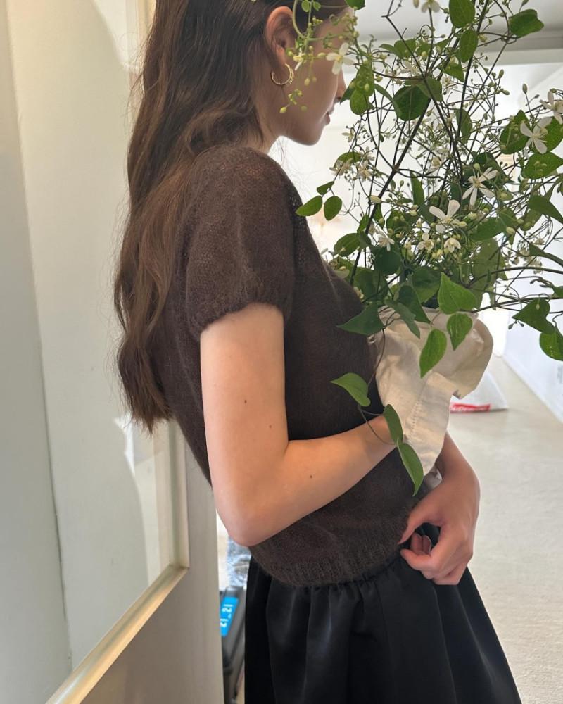 [핑회당일] br 브런치 미우 니트 홀가먼트 키드 모헤어 반팔 베이직 데일리 니트탑 (3colors)