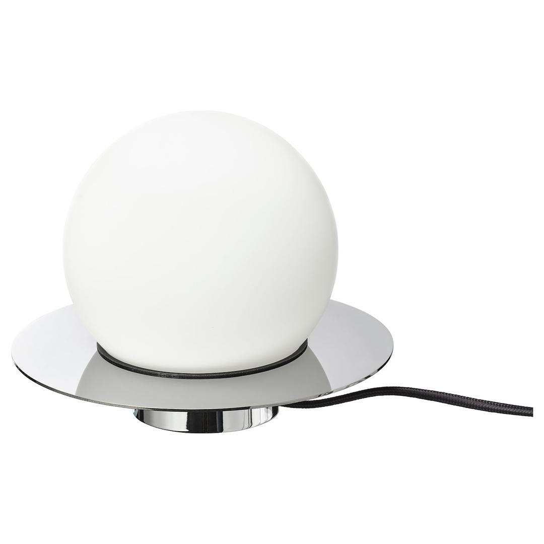 SIMRISHAMN Table/wall lamp - chrome-plated/opal white glass 16 cm