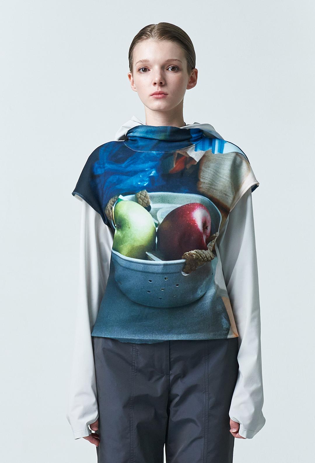 HI-NECK KNIT T-SHIRTS FOR LAYERD (APPLE)