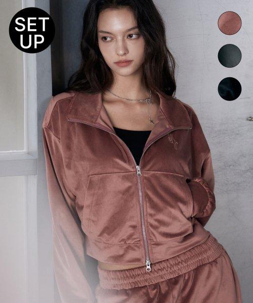 리버스 로고 벨루어 트랙 셋업 [3COLOR]