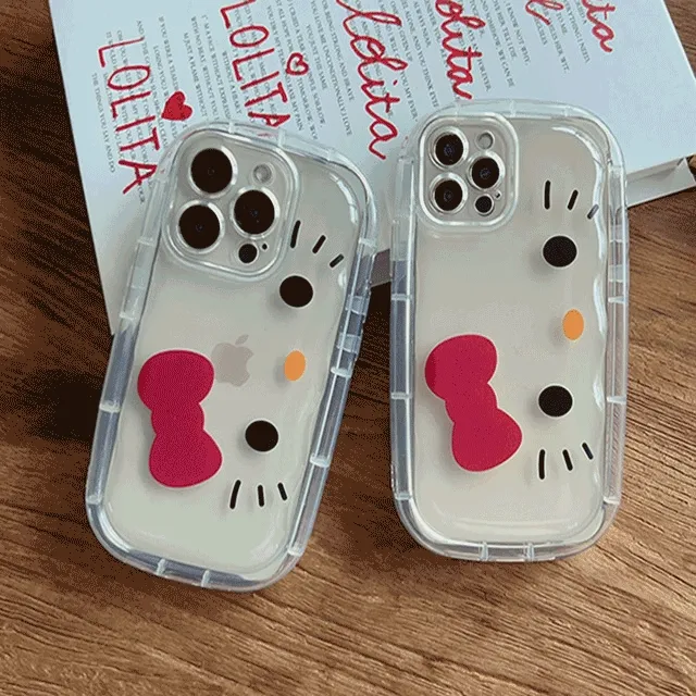 당일출고)아이폰 투명 리본고양이케이스 아이폰15 아이폰15프로 아이폰14 아이폰13프로 아이폰12미니 귀여운아이폰케이스