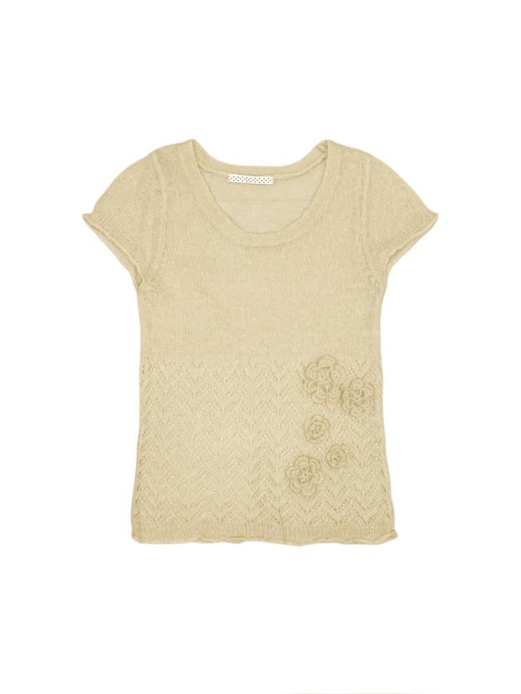 [중고] 플라워 반팔 니트