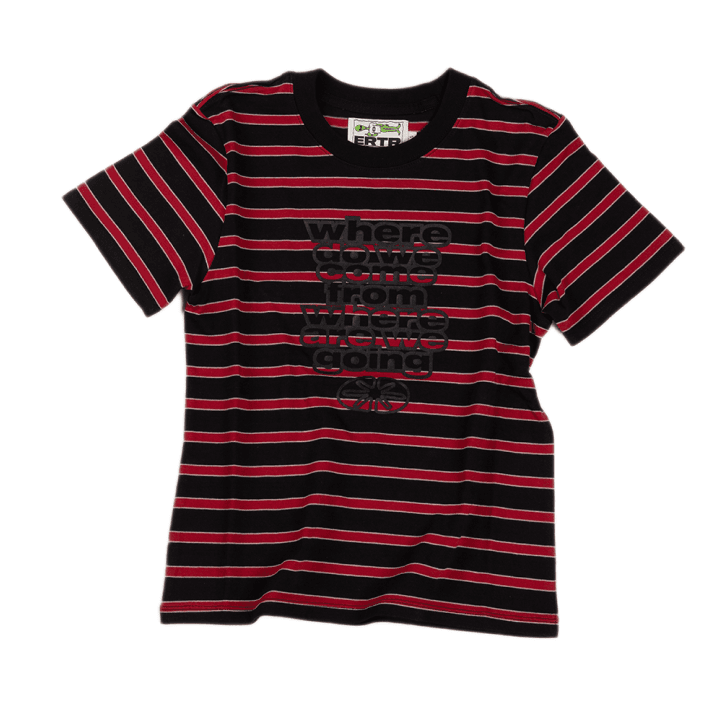 [ERTR] WW Stripe Border 1/2 T-Shirt Black/Red Small-Fit