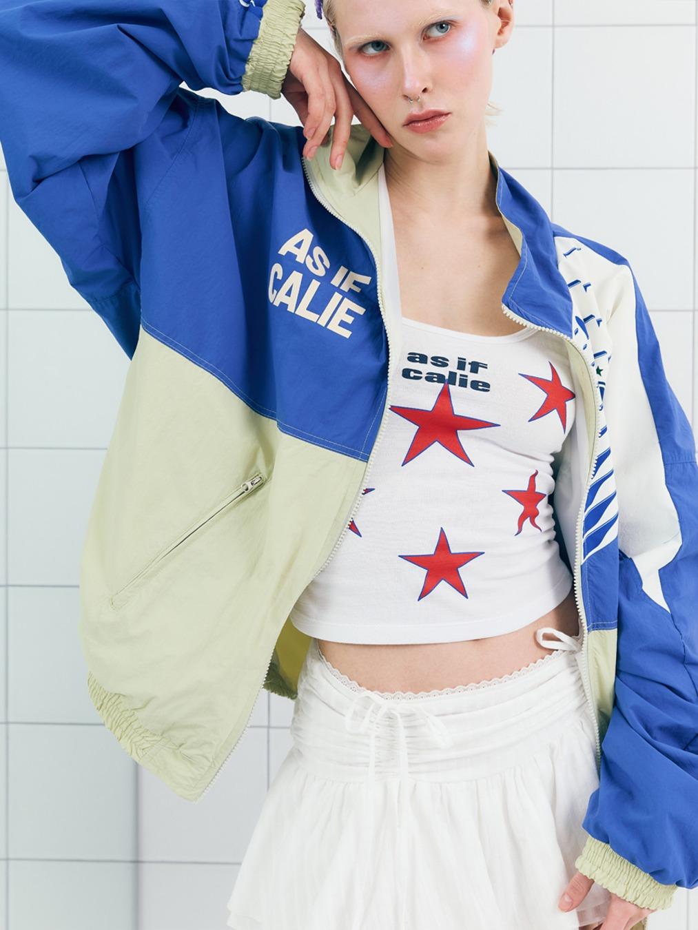 SHIRRING STAR SLEEVELESS TOP WHITE
