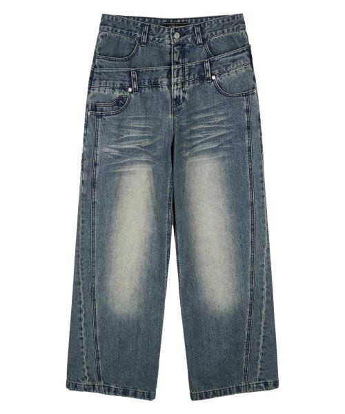 아이돈워너셀(IDWS)  Layer Curve Denim Pants Indigo - 사이즈 & 후기 | 무신사