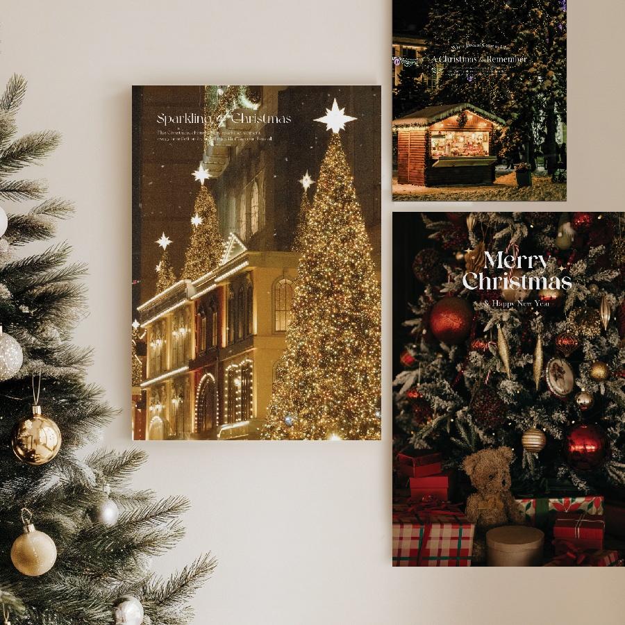 크리스마스 24 종이포스터 도록 13p세트 웰페이퍼