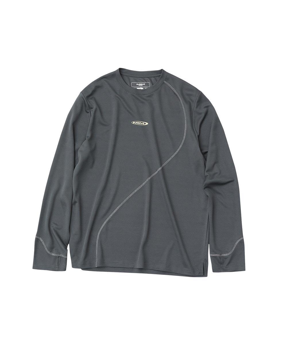 CURVE SEAM LONG SLEE_Charcoal Grey