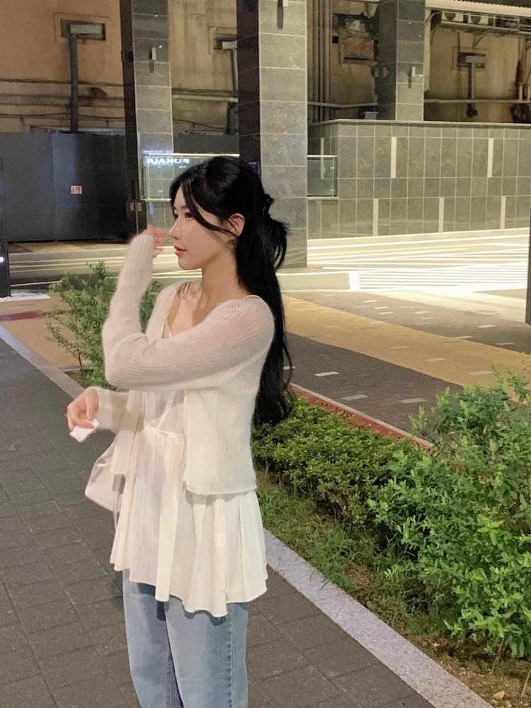 밀크티 모헤어 가디건