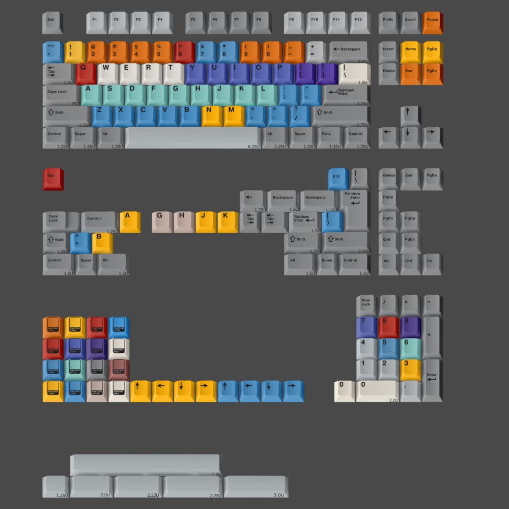 FBB Retro Rainbow 키캡 베이스킷