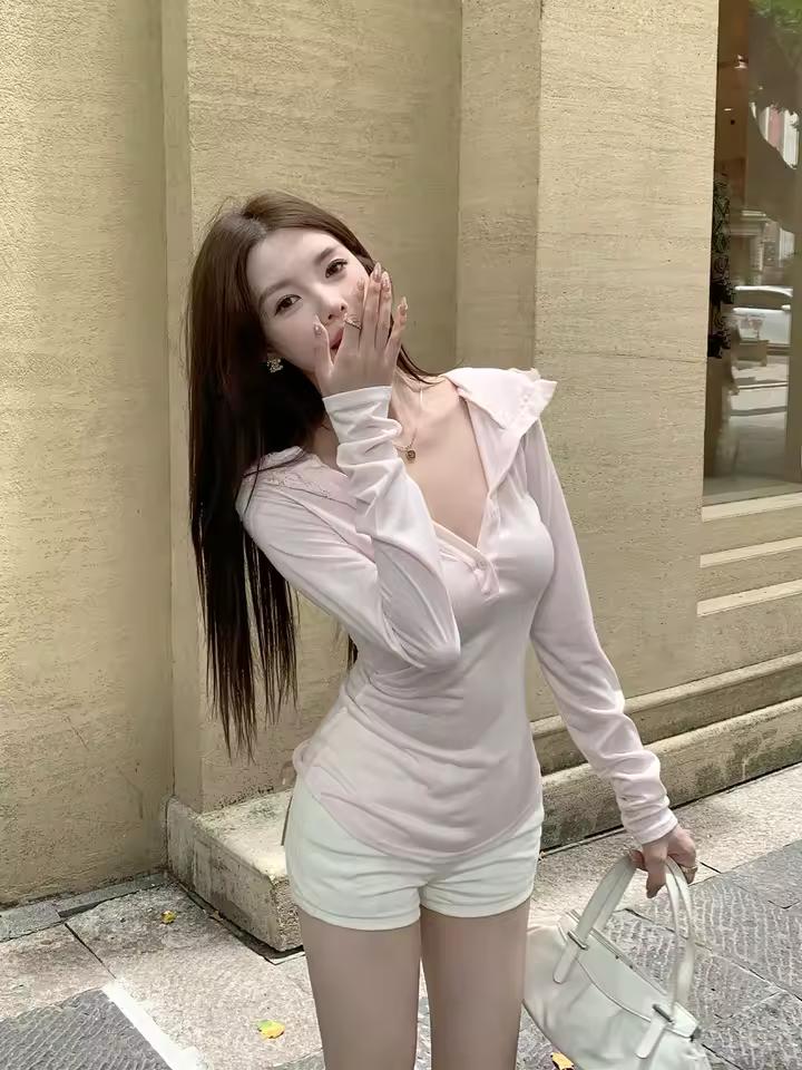 Roluissay Pure Desire Hat 여성 여름 레이스 디자인 슬림 긴 소매 자외선 차단 의류 통근 스타일 일반 소매 길이