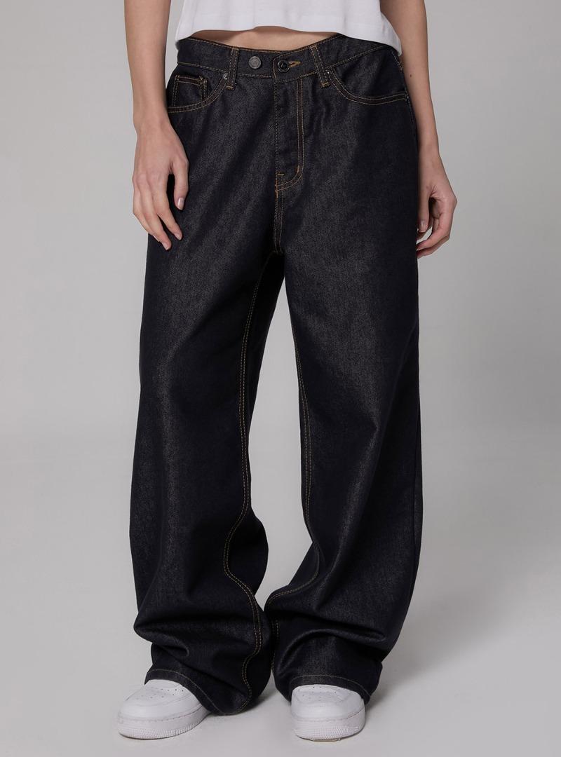 9438 셀비지 논이염 투버튼 진청 와이드 데님팬츠 9color