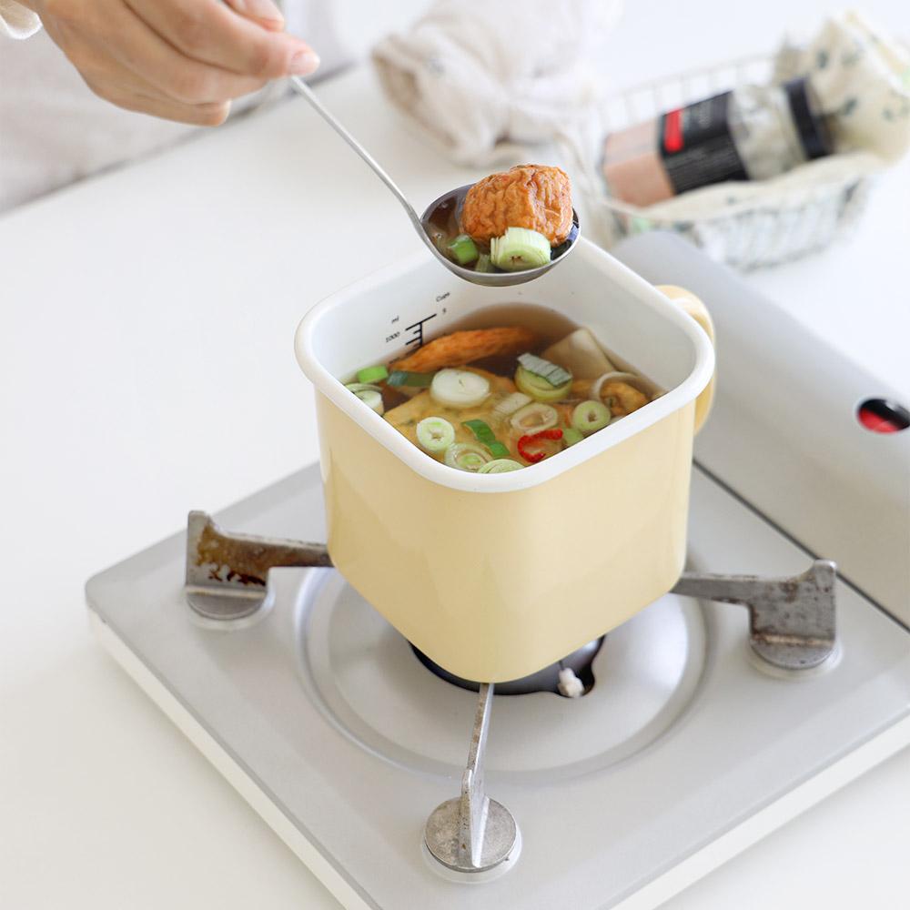 [오늘출발] 직화가 가능한 법랑 핸들 저장용기 (뚜껑포함)