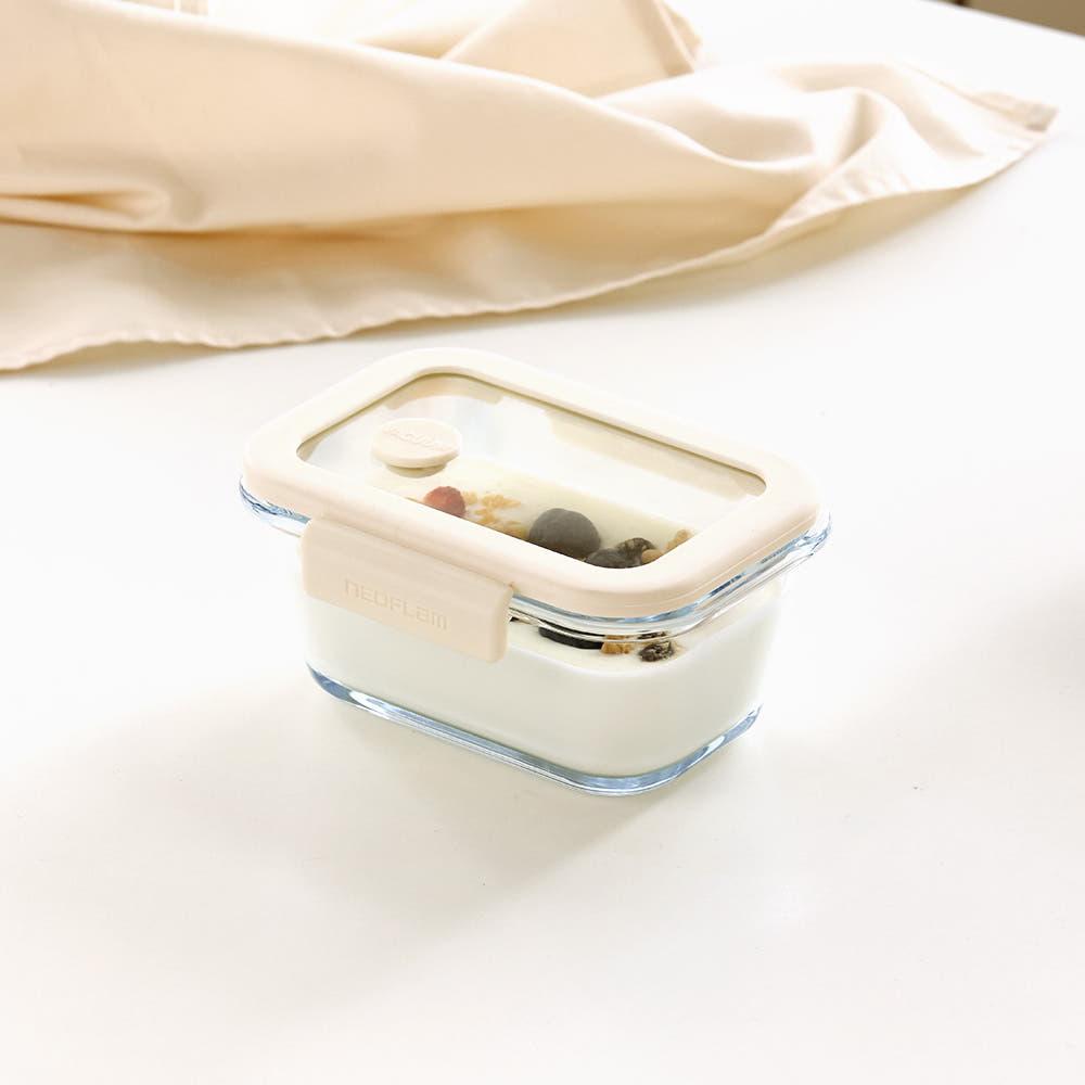 네오플램 글라쎄Z 진공 내열유리 밀폐용기 460ml 아이보리