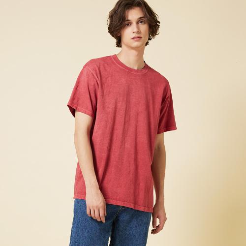 피그먼트 다잉 반팔 티셔츠 - 레드