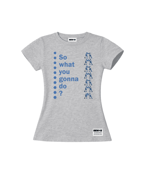 what so 세미크롭 반팔티 [그레이 멜란지]