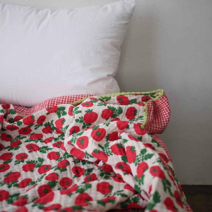 4layer gauze blanket 4중거즈 블랭킷/check TOMATO blanket /RED/2size