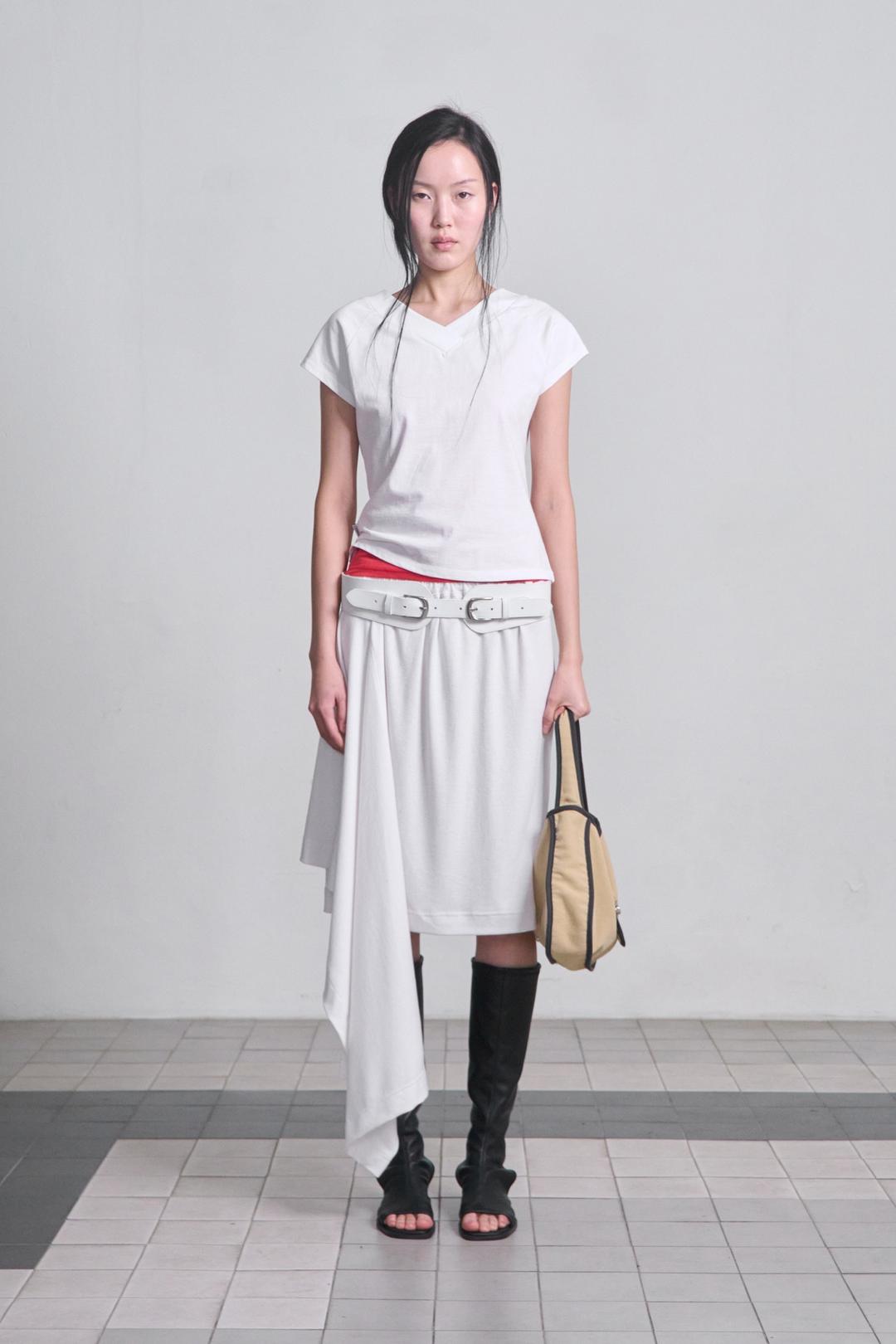 Drape Midi Skirt _ White