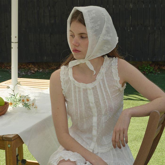LACE LABEL BONNET (WHITE)