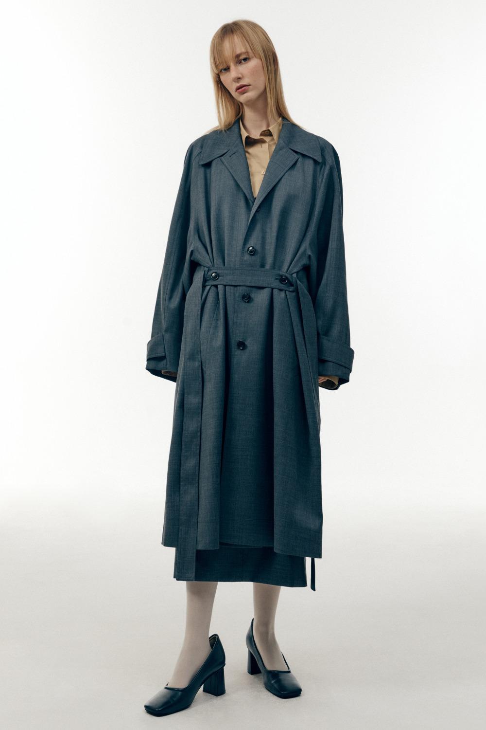 22PF NEW ARMHOLE TRENCH COAT - MELANGE GREY