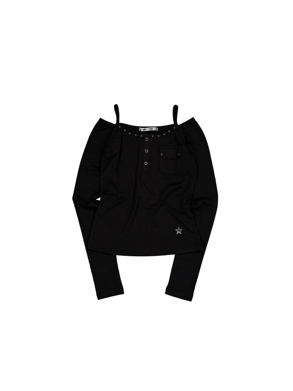 SLEEVELESS LAYERED TOP / BLACK