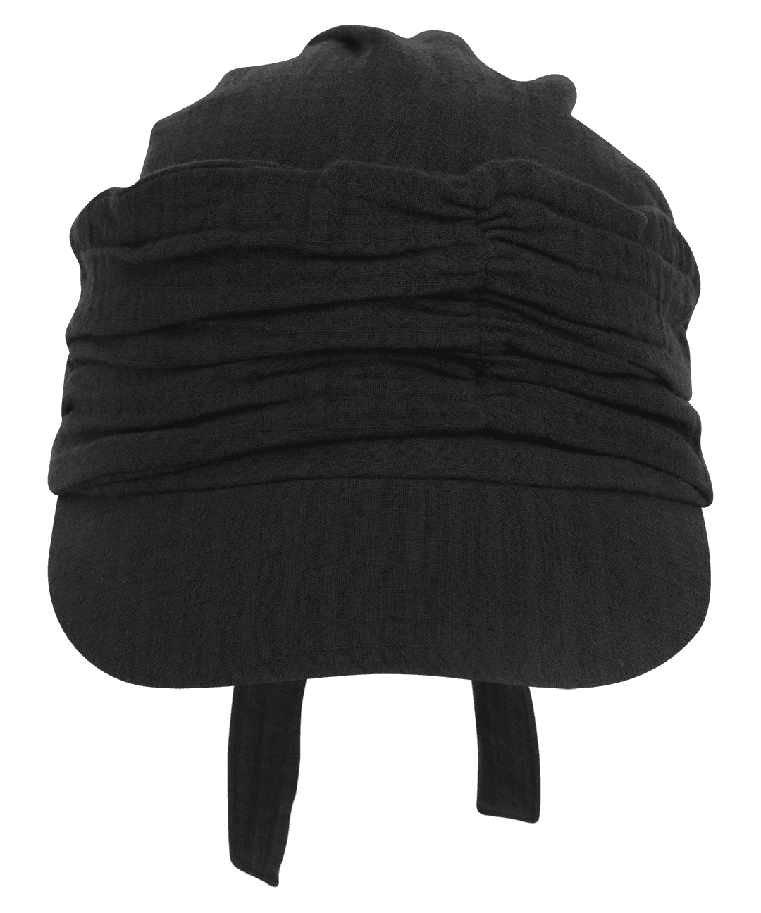 KNOT SHIRRING CAP BLACK