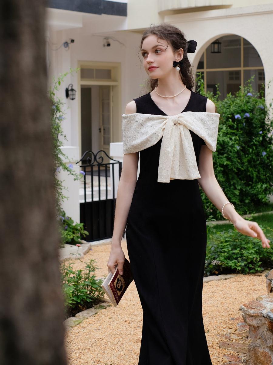 Elegant Big Bow Mermaid Dress