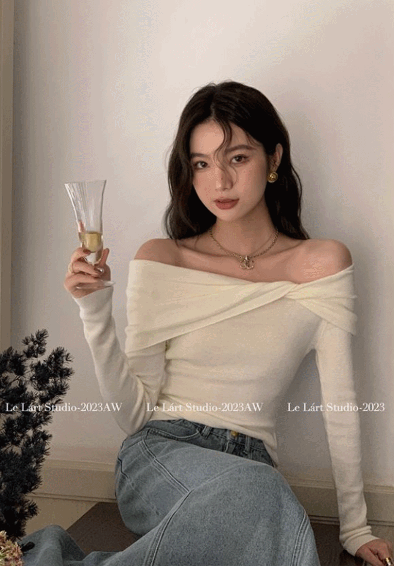 애즈 오프숄더 니트-knit(TH192)