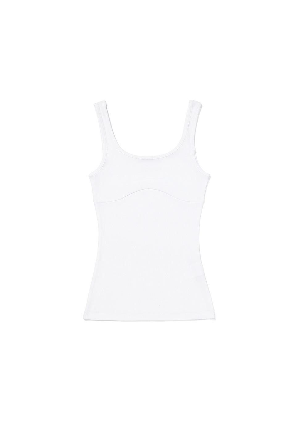 RIBBED TANK, WHITE
