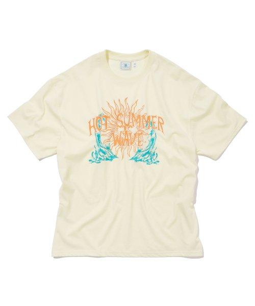 [썸머웨이브] 썬라이즈 반팔 티셔츠 라이트옐로우