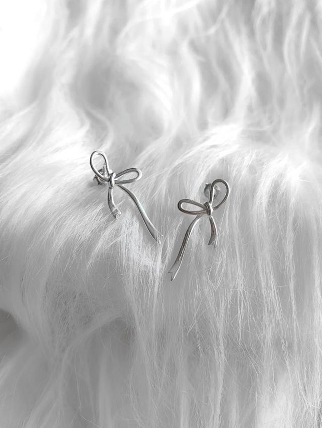 (silver925) ribbon drop earring 드롭 귀걸이 리본 귀걸이