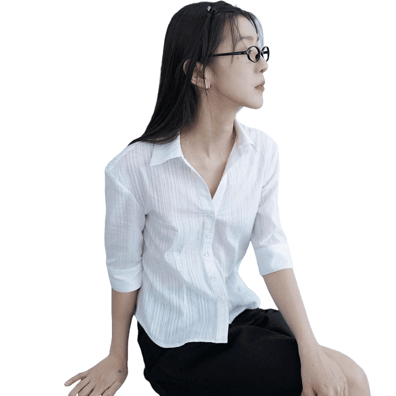 [EEUM] [5/22 예약배송] white stripe line shirt