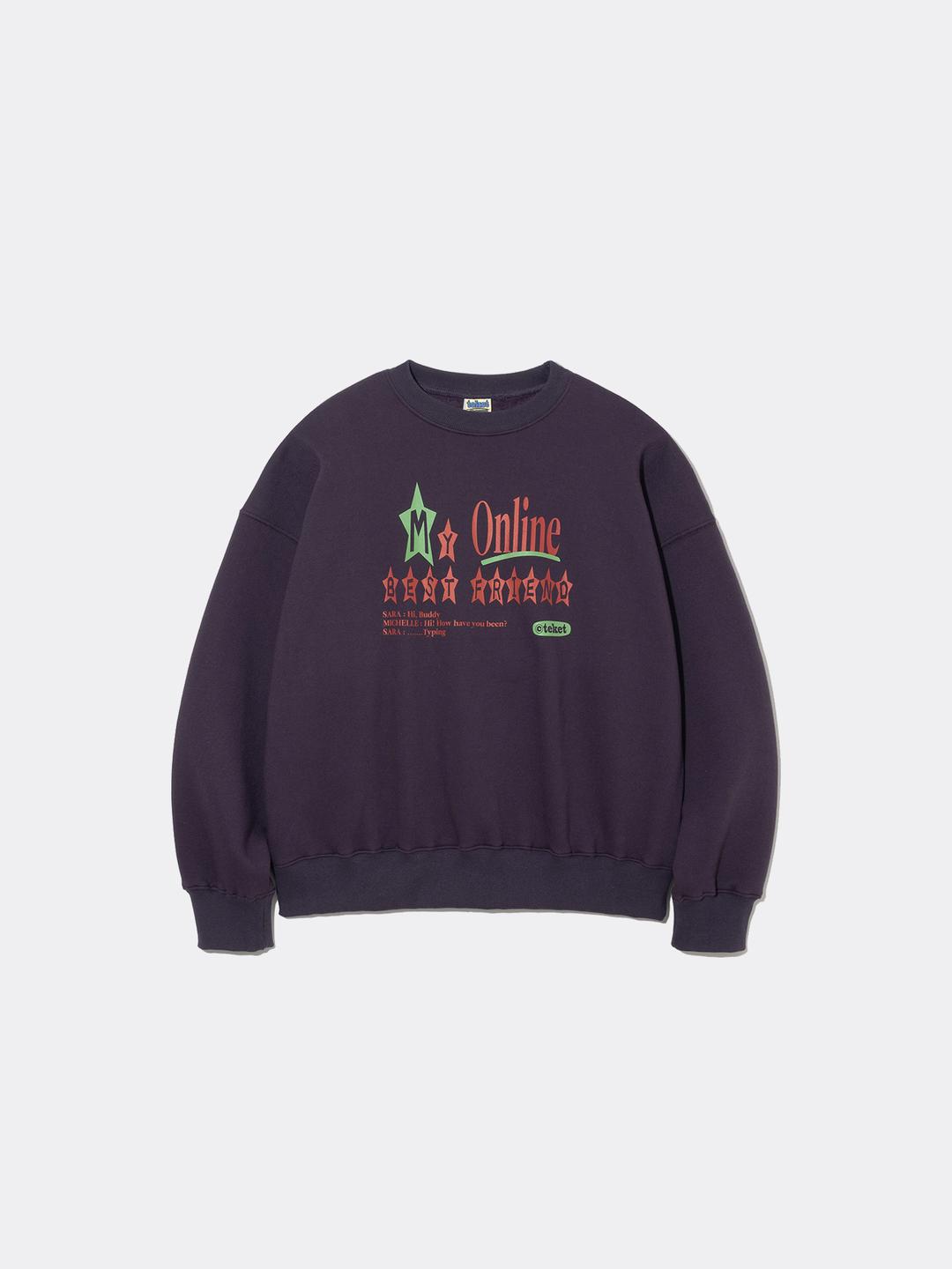 테켓 ONLINE FRIEND SWEATSHIRT-PURPLE