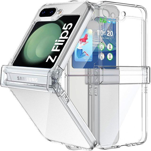 [z플립5입고/당일발송]갤럭시 Z플립5 변색없는 힌지 보호 투명 제트플립5 풀커버 PC 하드 크리스탈 클리어 케이스