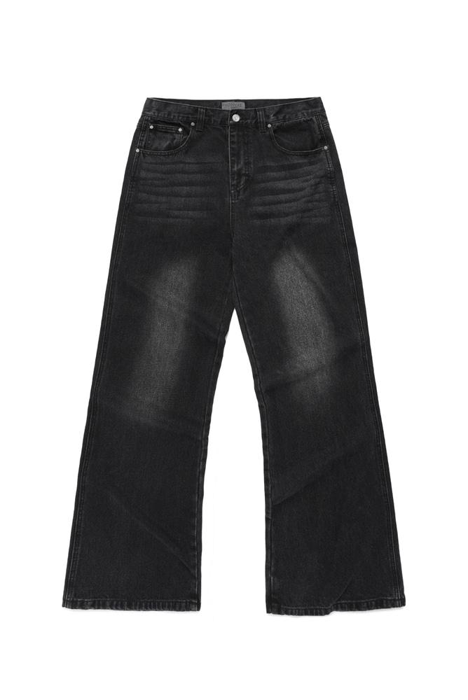 베이직 세미 부츠컷 데님 팬츠 (블랙)