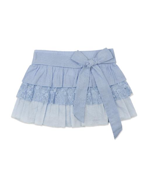 SASHA LAYERED MINI SKIRT [SEA SALT STRIPE]