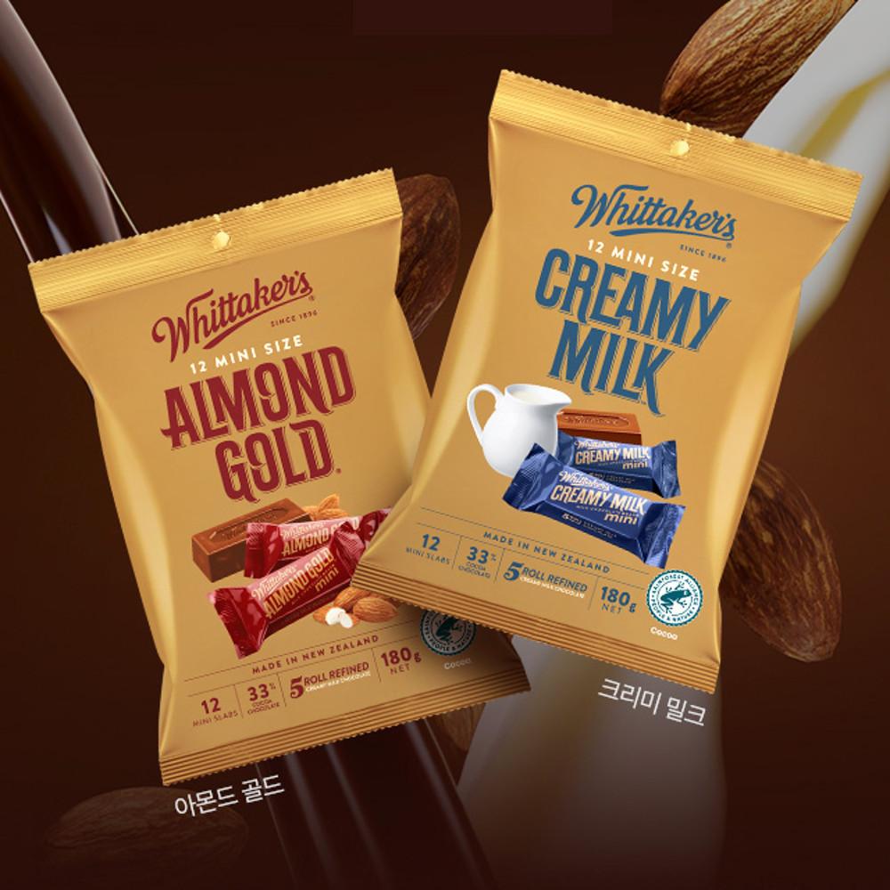 (유통기한임박) 휘태커스 미니 슬랩 크리미 밀크 밀크초콜릿 180g