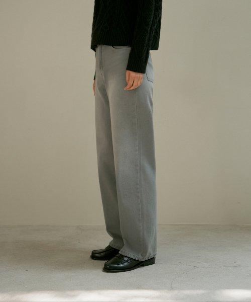 [Woman]클래식 워싱 데님 팬츠_Light Gray
