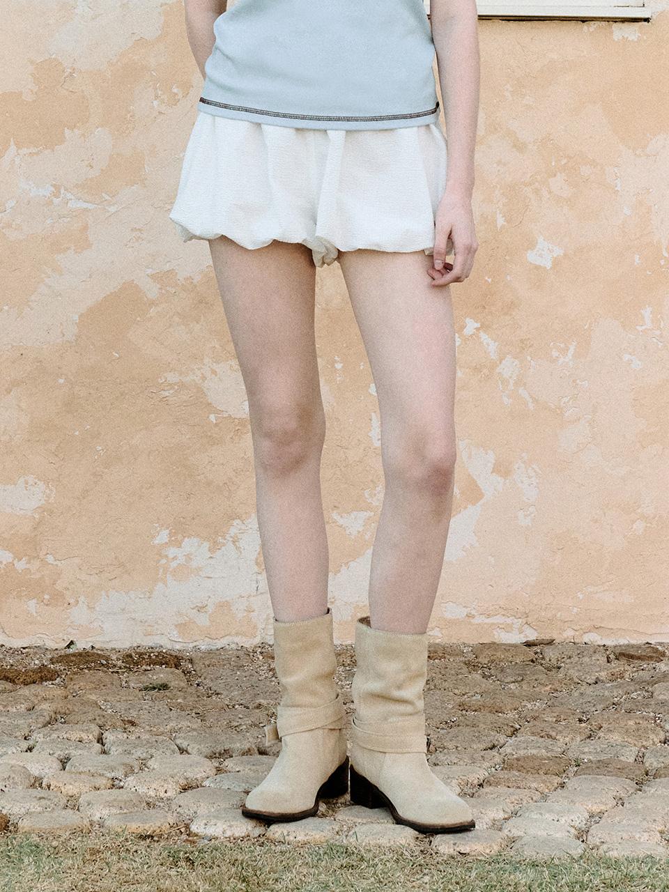 BALLOON MINI SHORTS WHITE