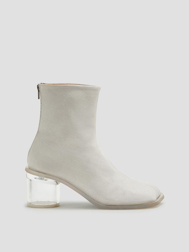 GROUT ANATOMIC TRANSPARENT HEELED ANKLE BOOTS  MM6 그라우트 아나토믹 앵클 부츠