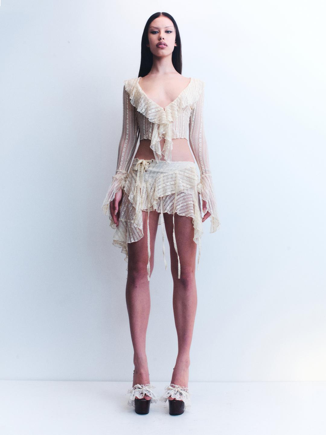 BEIGE ZIDA SKIRT - XS