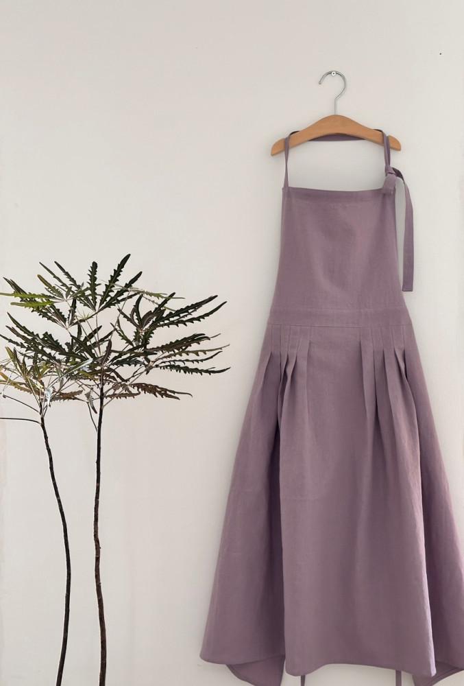 lavender pleats skirt apron 라벤다 플리츠 스커트 에이프런