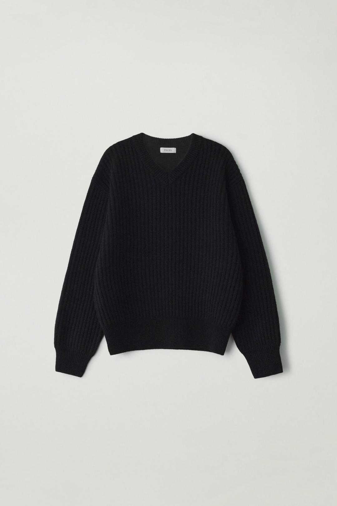 Glen v-neck knit (Black)
