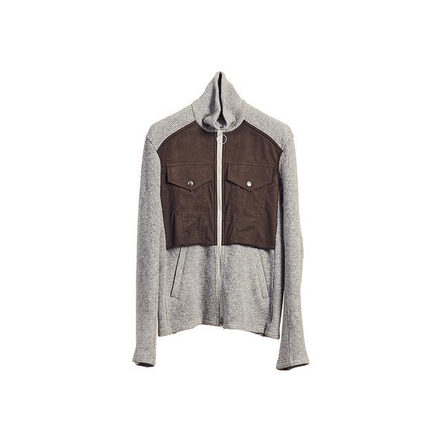 [NVRFRGT : 네버포겟] SWITCHING RIBBED ZIP-UP JACKET GREY