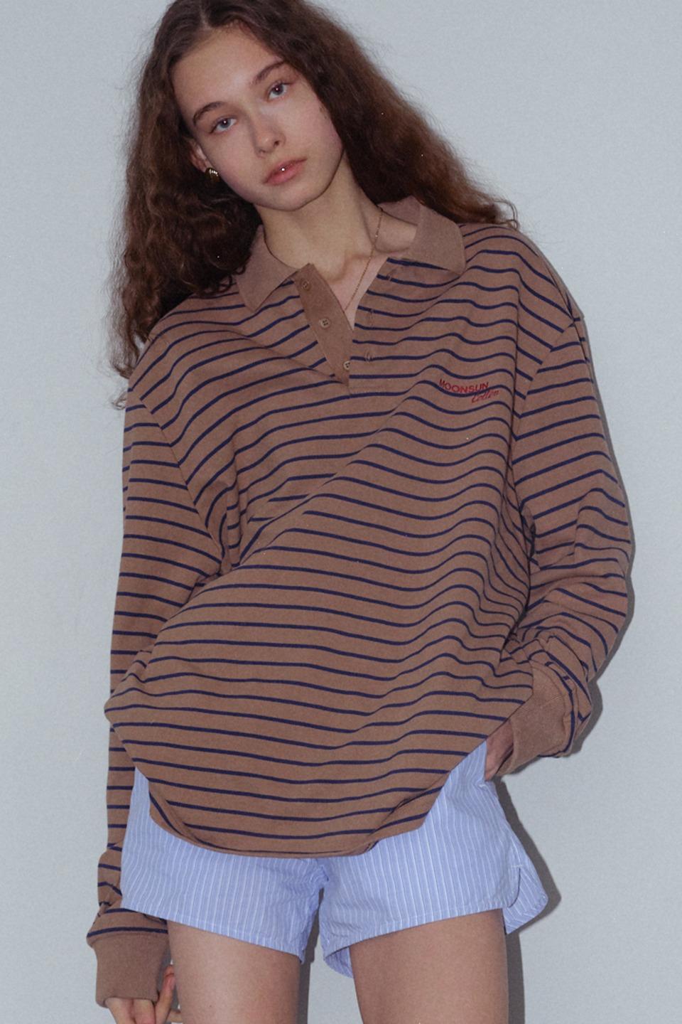 01 M.C UNISEX, Stripe PK Shirt / Beige (05/08 예약배송)