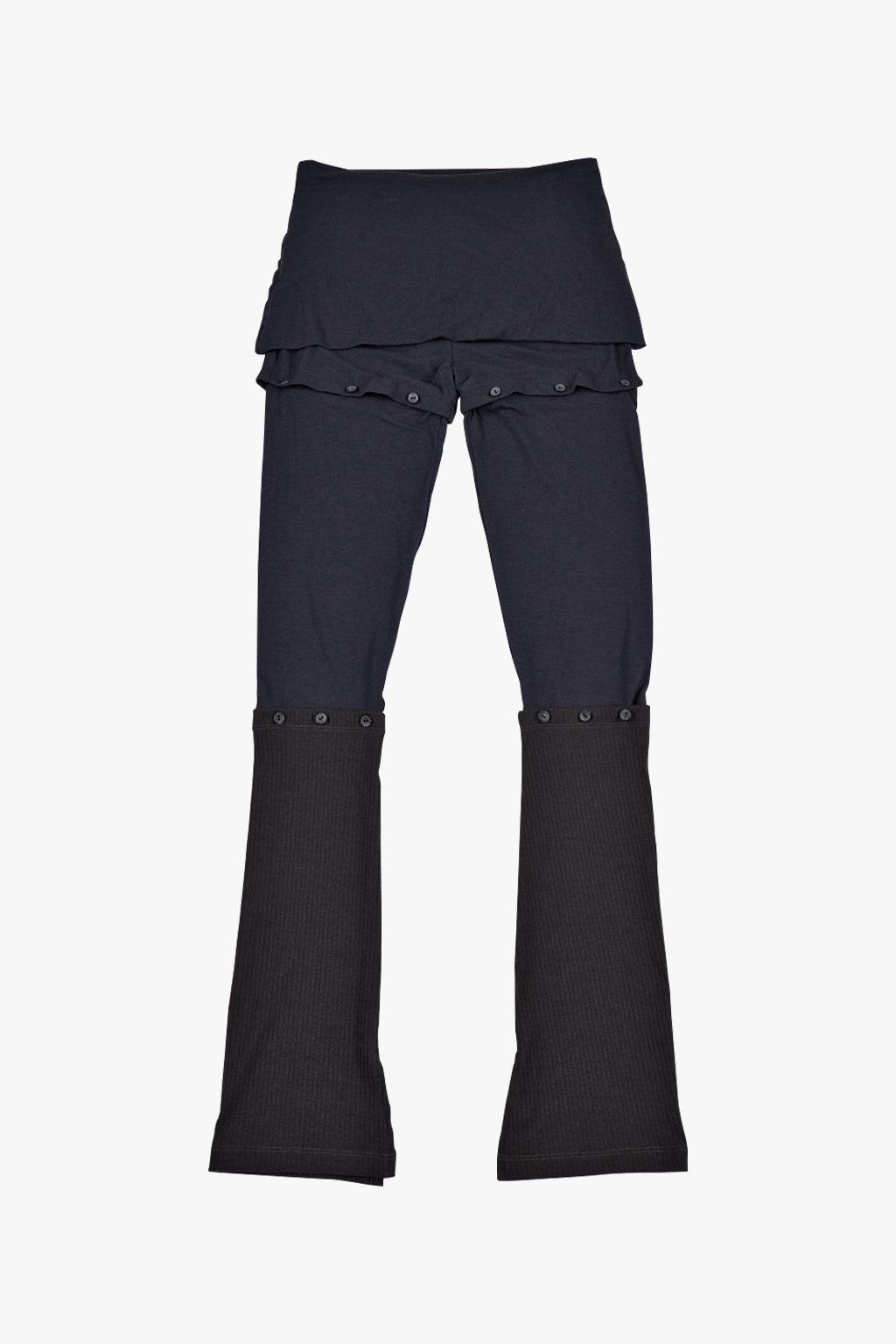 BUTTON SKIRT LEGGINGS / NAVY