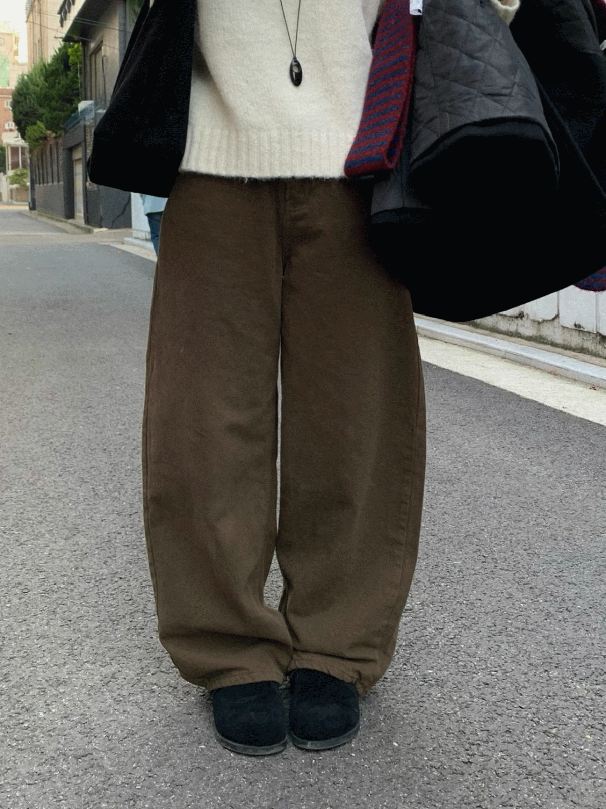 웰 피치 코튼 와이드 팬츠