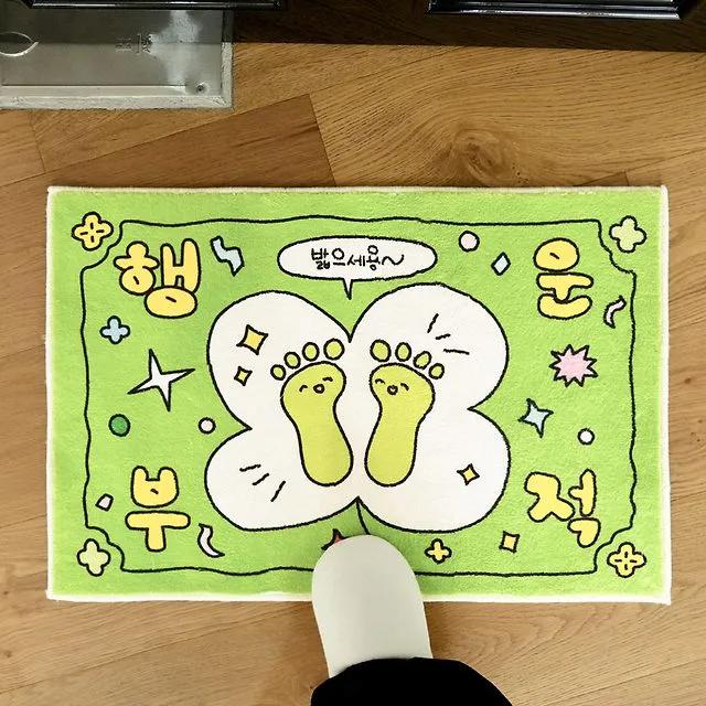 🍀행운 부적 러그🍀 발매트 자취 집들이 귀여운 선물