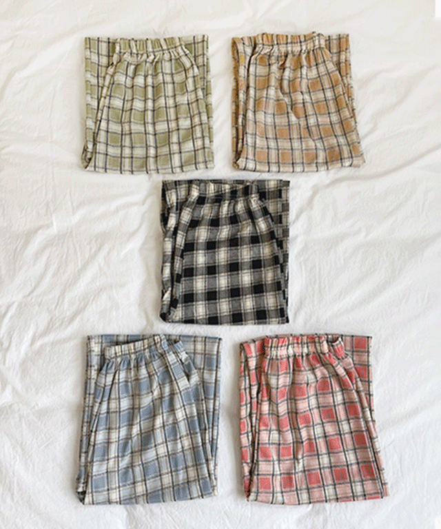 체크 파자마 잠옷 바지 1+1/1+1+1 세트