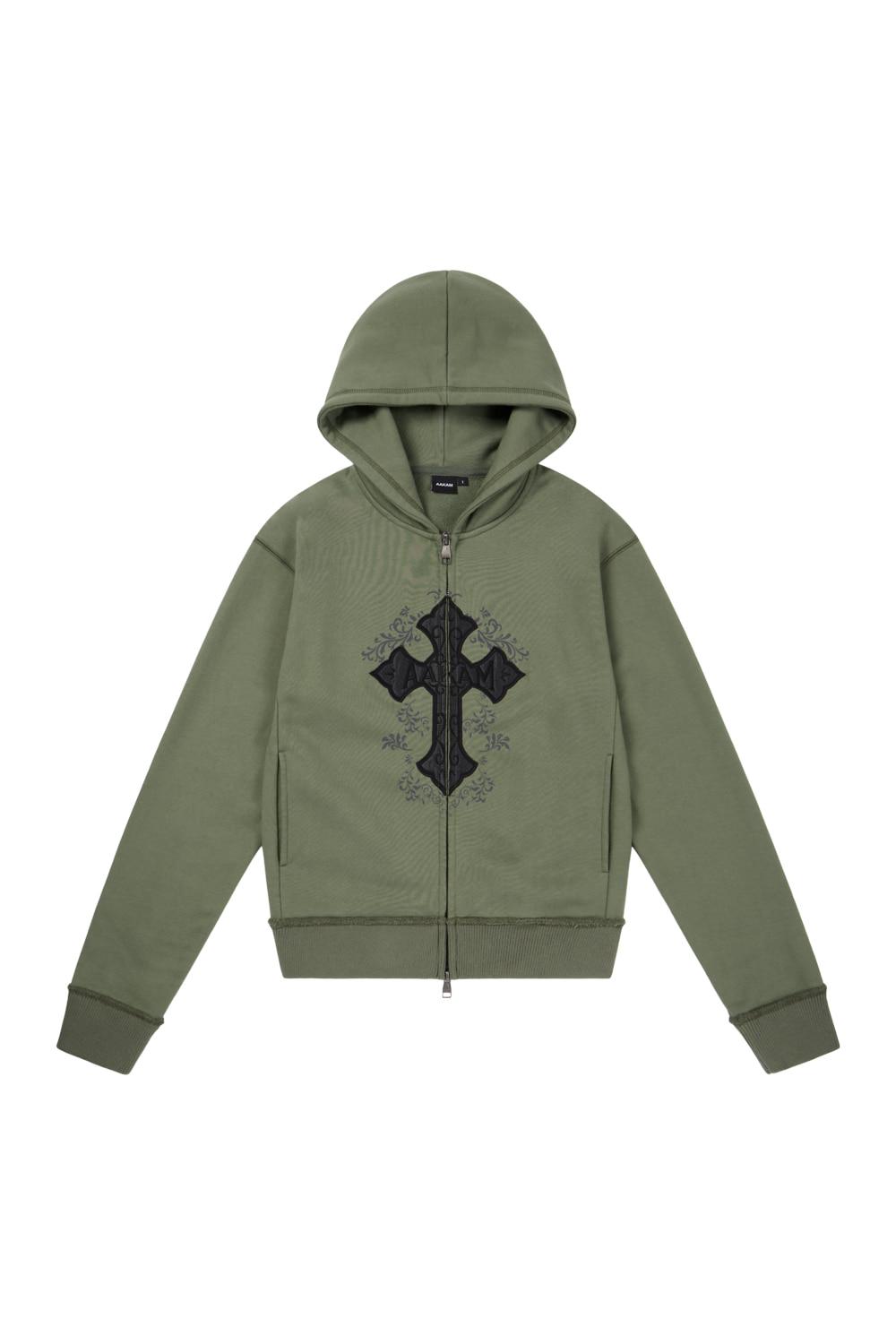 AKM CROS2 Zip-Up Hoodie (Khaki)